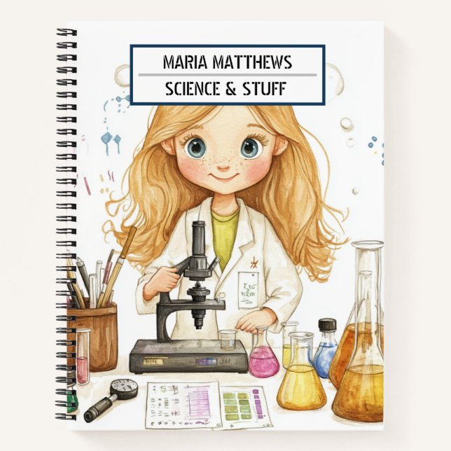 Science-Thema Girl-Notebook Notizbuch (Vorderseite)