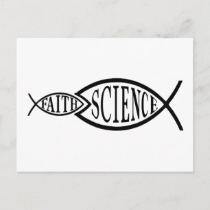 Science Trumps Faith Fish Postkarte