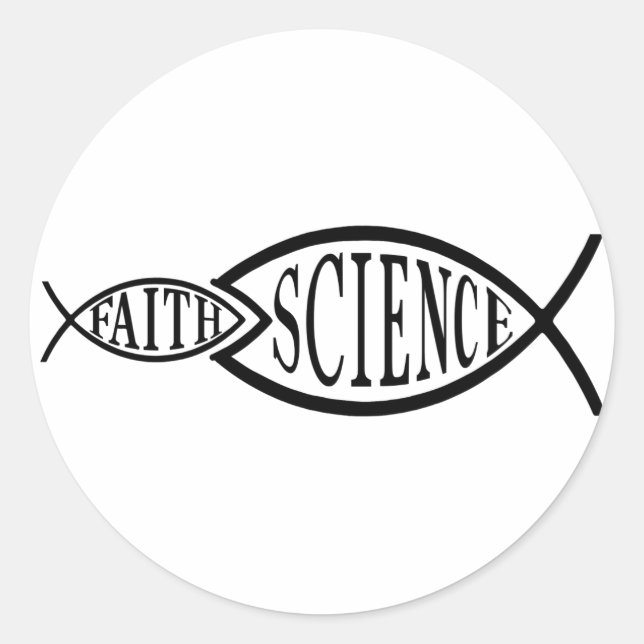 Science Trumps Faith Fish Runder Aufkleber (Vorderseite)