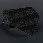 Science typography pattern white on black krawatte<br><div class="desc">Die Wissenschaft ist schön,  zeigen Sie es. Original digitales Design von mir Andere Versionen verfügbar</div>