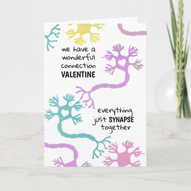 Science Valentine Neuron Biology Teacher Geek Card Karte (Vorderseite)