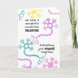 Science Valentine Neuron Biology Teacher Geek Card Karte
