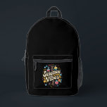 Science Vibes Groovy Erster Tag der Rückkehr zur S Bedruckter Rucksack<br><div class="desc">Science Vibes Retro Erster Tag zurück zur Schule Groovy Lehrer</div>