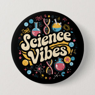 Science Vibes Groovy Erster Tag zurück zur Schule  Button