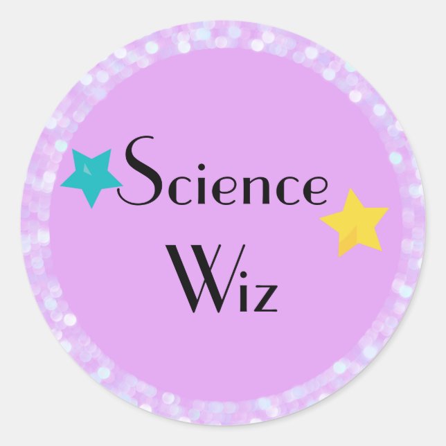 Science Wiz mit Sternen Runder Aufkleber (Vorderseite)
