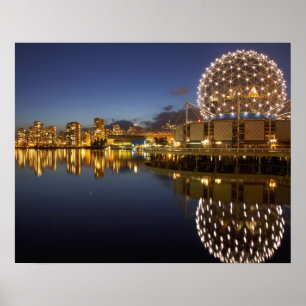 Science World und CBD, gespiegelt in False Creek, Poster