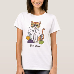 Scienticet Cat - Orange Tabby Labrador Kitty Cat L T-Shirt