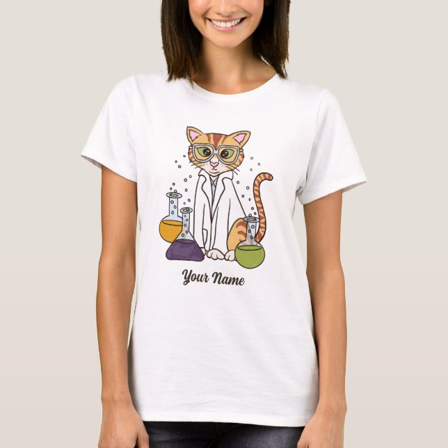 Scienticet Cat - Orange Tabby Labrador Kitty Cat L T-Shirt (Vorderseite)