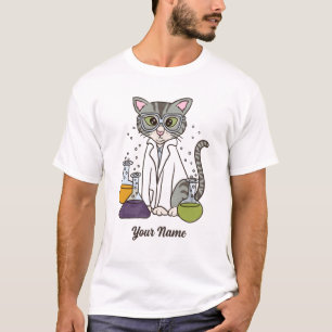 Scientist Cat - Grey Tabby Labrador Kitty Cat Love T-Shirt