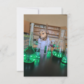 Scientist Funny Niedlich Dog-Buchnotiz Dankeskarte