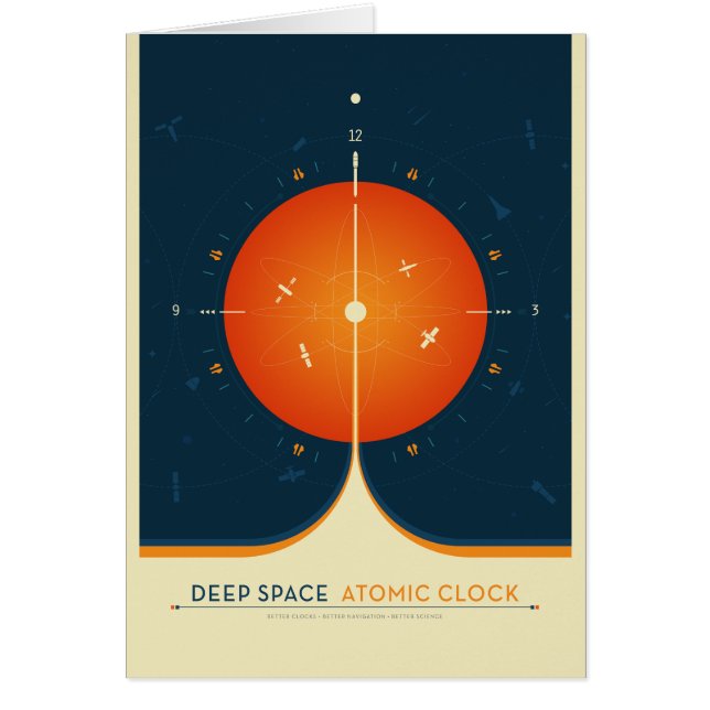 SciFi-Anzeige, Orange Atomuhr, Deep Space (Vorne)