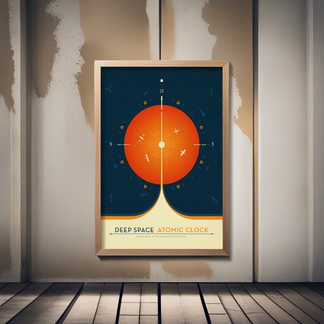 SciFi-Anzeige, Orange Atomuhr, Deep Space Fotodruck (Von Creator hochgeladen)