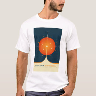 SciFi-Anzeige, Orange Atomuhr, Deep Space T-Shirt