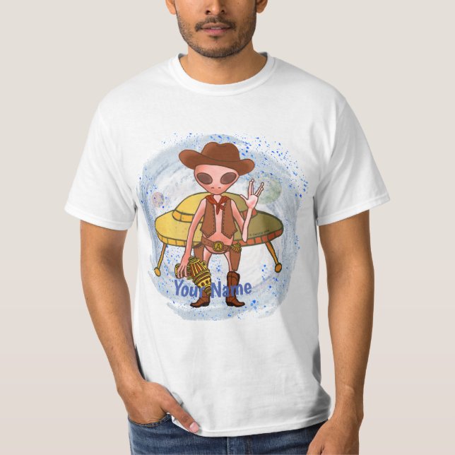 Scifi Cowboy Alien T-Shirt (Vorderseite)