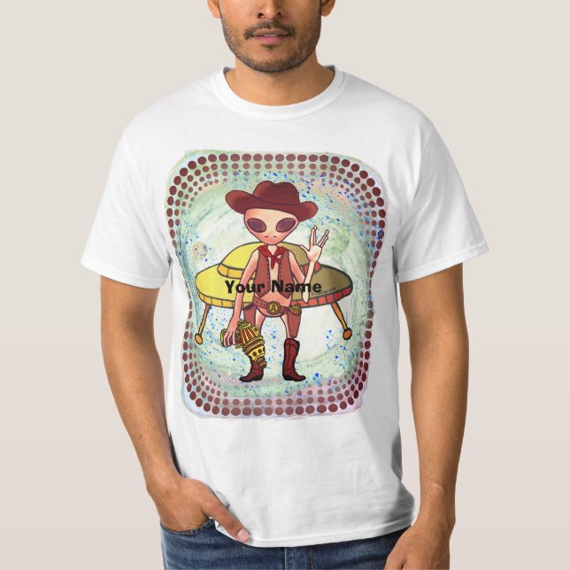 Scifi Cowboy Alien T-Shirt (Vorderseite)