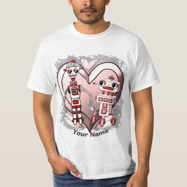 Scifi-Roboter in der Liebe T-Shirt (Vorderseite)