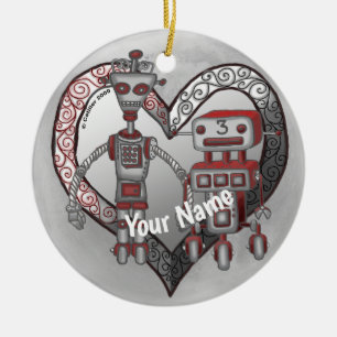 Scifi Roboterliebe  Keramik Ornament