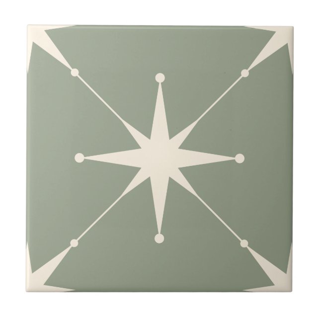 Scintilla green Star Fliese (Vorderseite)