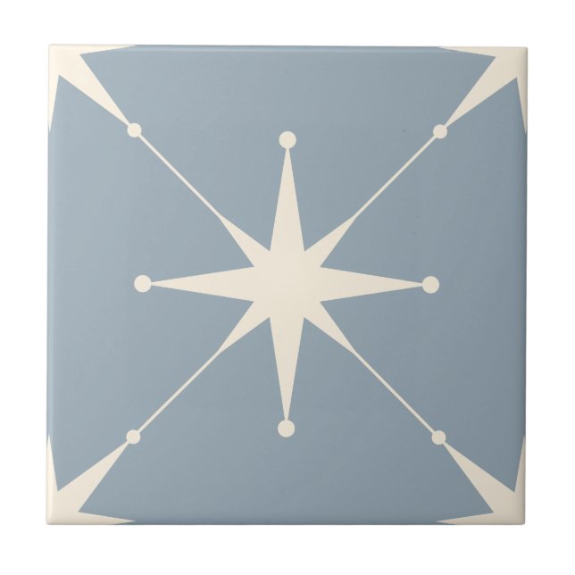 Scintilla hellblauer Star Fliese (Vorderseite)