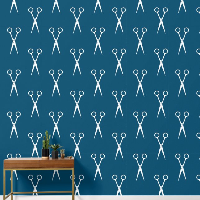 Scissor Hair Stylist Muster Tapete (Hausflur)
