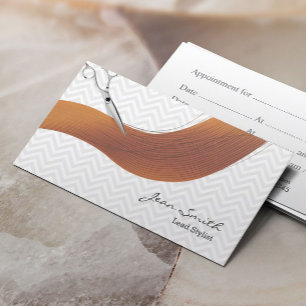 Scissor u. Haar-Zickzack Haar-Stylist-Verabredung Terminkarte