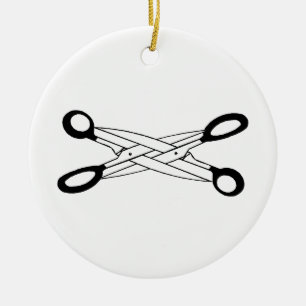 SCISSOR ZEIT KERAMIK ORNAMENT