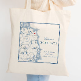 Scituate Massachusetts Karte Elegant Wedding Welco Tragetasche