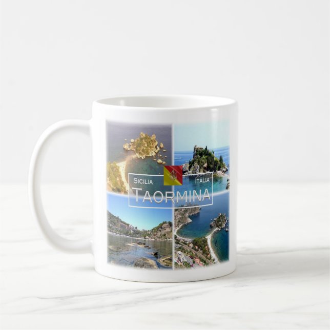 SCL017 TAORMINA Isola Bella, Mosaik, Sizilien, Kaffeetasse (Links)
