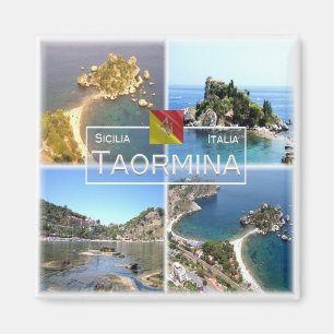 SCL017 TAORMINA Isola Bella, Mosaik, Sizilien Kühl Magnet