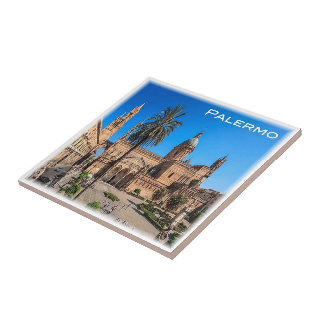 SCL030 PALERMO, Panorama, Sizilien, Italien Fliese (Seite)