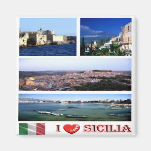 SCL052 SICILY I Liebe - Mosaik - Italien - Kühlsch Magnet