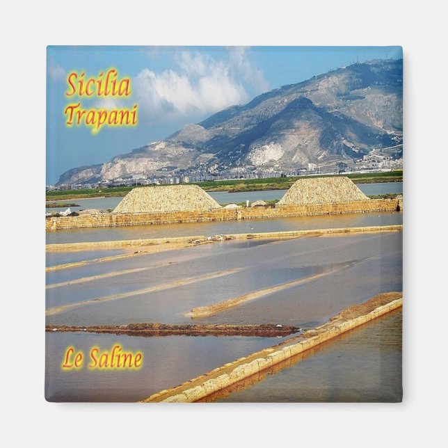 SCL058 TRAPANI - Le Saline - Sizilien - Kühlschran Magnet (Vorne)