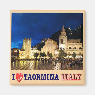 SCL060 TAORMINA by Night - I Liebe - Kühlschrank Magnet
