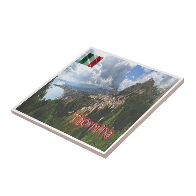 SCL066 TAORMINA, Luftaufnahme, Sizilien, Fliese (Seite)