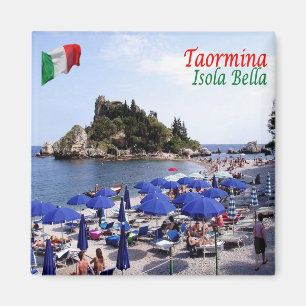 SCL067 TAORMINA, Isola Bella, Sizilien, Kühlschran Magnet