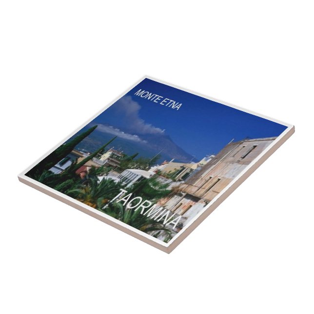 SCL069 TAORMINA, ETNA, Sizilien, Fliese (Seite)