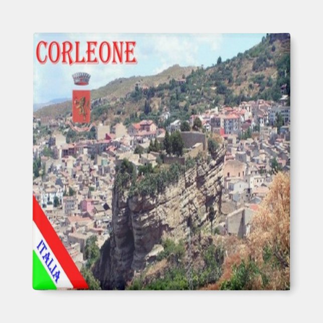 SCL079 CORLEONE, Sizilien, Italien, Kühlschrank Magnet (Vorne)