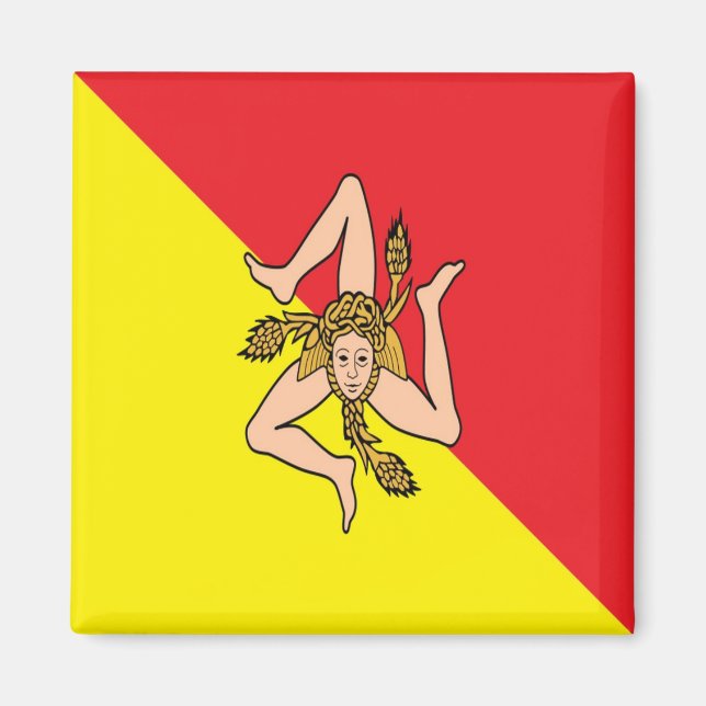 SCL082 SICILIAN FLAG, Sizilien, Italien, Kühlschra Magnet (Vorne)