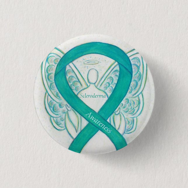 Scleroderma Angel Awareness Ribbon Buttone Button (Vorderseite)