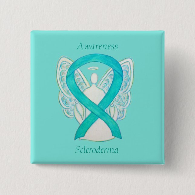 Scleroderma Angel Awareness Ribbon Buttone Button (Vorderseite)