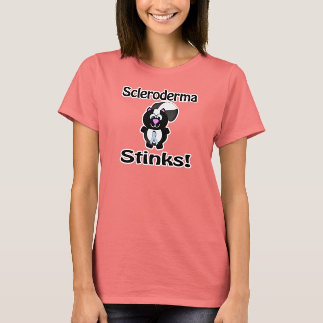 Scleroderma Stinks Skunk Awareness Design T-Shirt (Vorderseite)