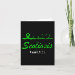 Scoliose Awareness Liebe Heartbeat Green Ribbon Su Karte