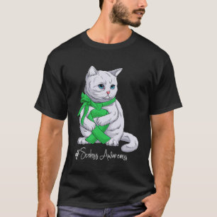 Scoliose Awareness Montag Grüne Ribbon Cat T-Shirt