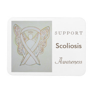 Scoliose Awareness Ribbon Angel Custom Magnet