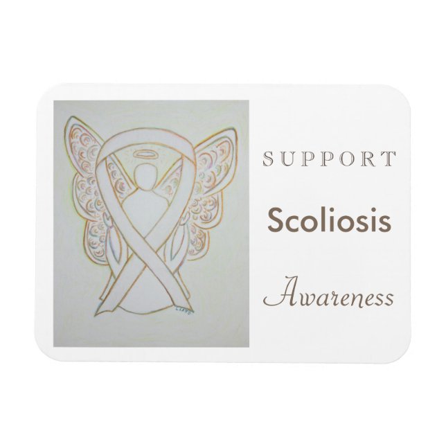 Scoliose Awareness Ribbon Angel Custom Magnet (Horizontal)