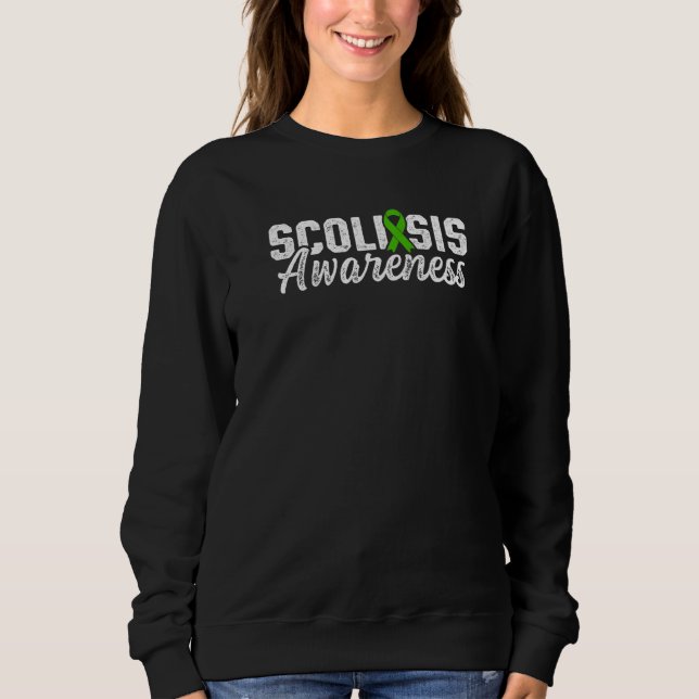 Scoliose Bewusstsein Scoliotic Warrior Survivor 5 Sweatshirt (Vorderseite)