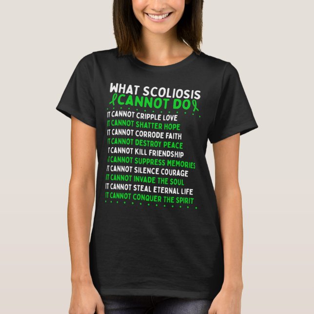 Scoliosis Awareness Fight Scoliosis Warrior Ribbon T-Shirt (Vorderseite)