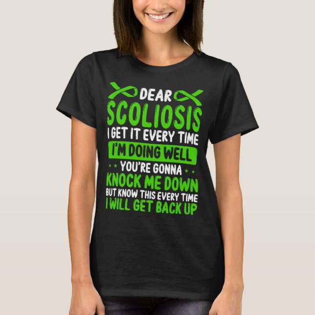 Scoliosis Awareness Month Green Scoliosis Ribbon T-Shirt (Vorderseite)