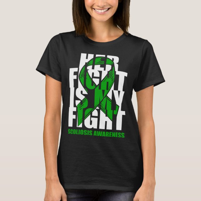 Scoliosis Awareness Month June Green Ribbon Her Fi T-Shirt (Vorderseite)