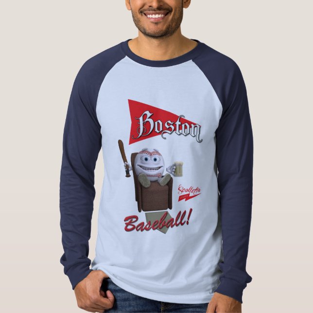 Scolletta "Boston Baseball!" Long Sleeve Raglan T-Shirt (Vorderseite)